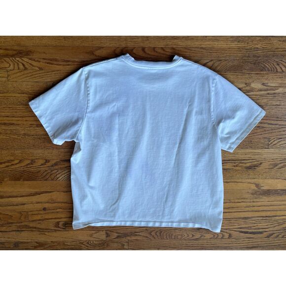 Second Layer White Cropped T Shirt Tee Top Women's Size Medium - Picture 7 of 10